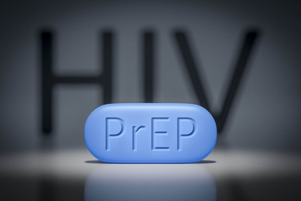 Photo of a PrEP bill with HIV in the background