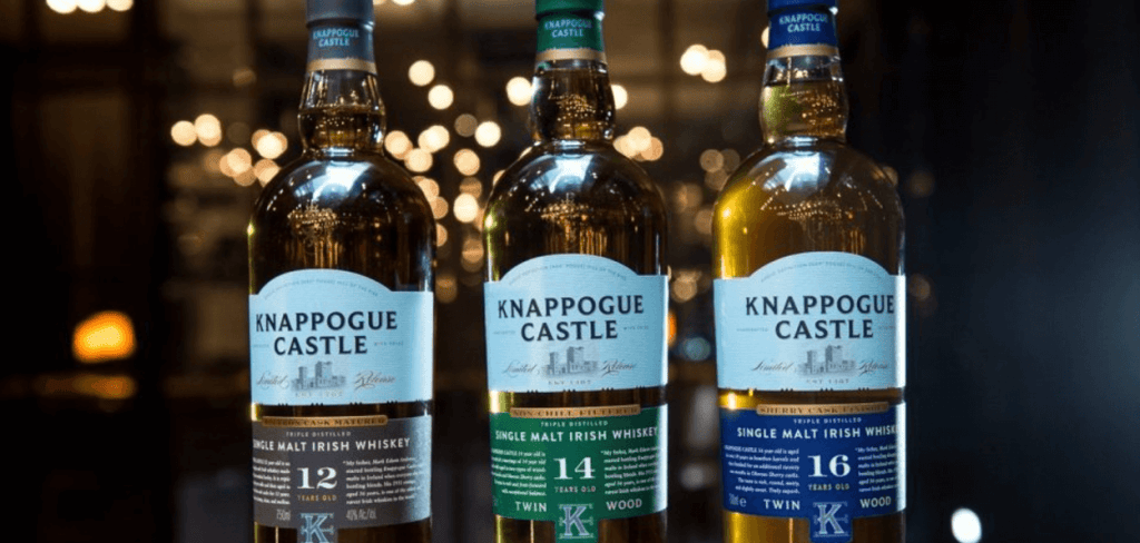 Bottles of Knappoge on top of the bar counter