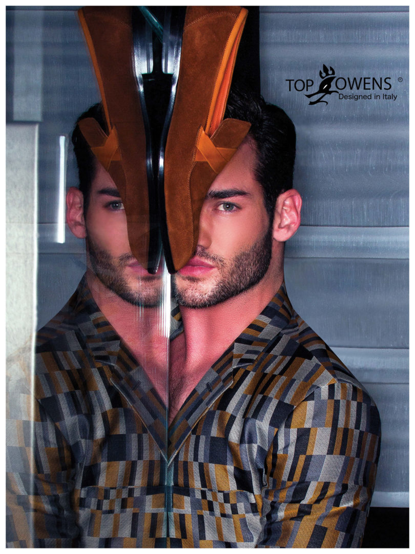Editorial pictorial #1 of Men's Shoe Line,Top Owen with model Chris Fawcett