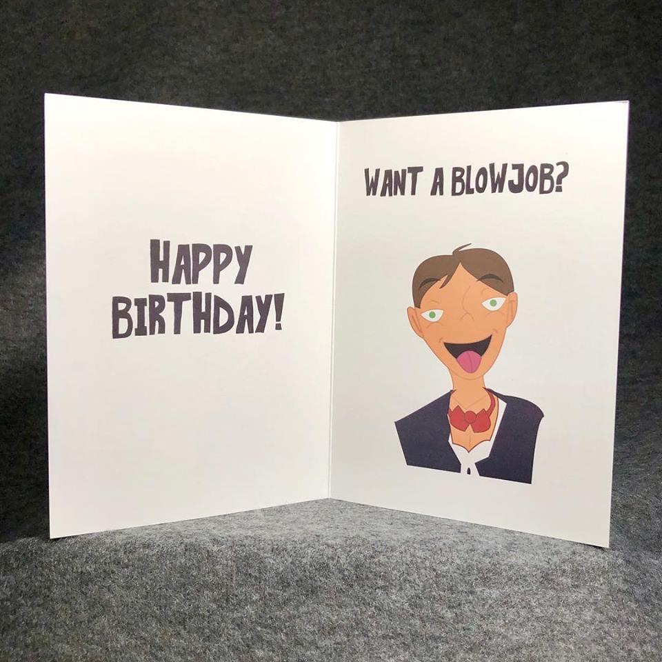 A photo of the inside of a happy birthday greeting card by My Poet is Pervert