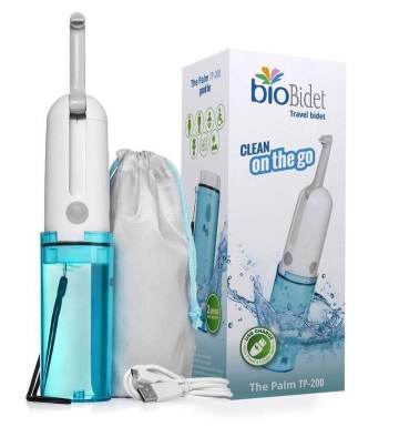 A product display of the portable travel bioBidet Travel Bidet