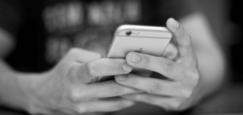 A man texting