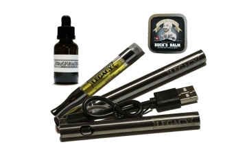 An image of all the products that Celebrity LGBTQ Transgender male, Buck Angels offers on his website. 