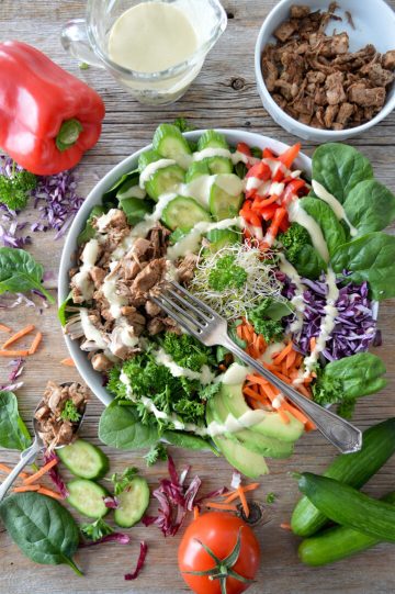 A plate of salad, a plant-based diet