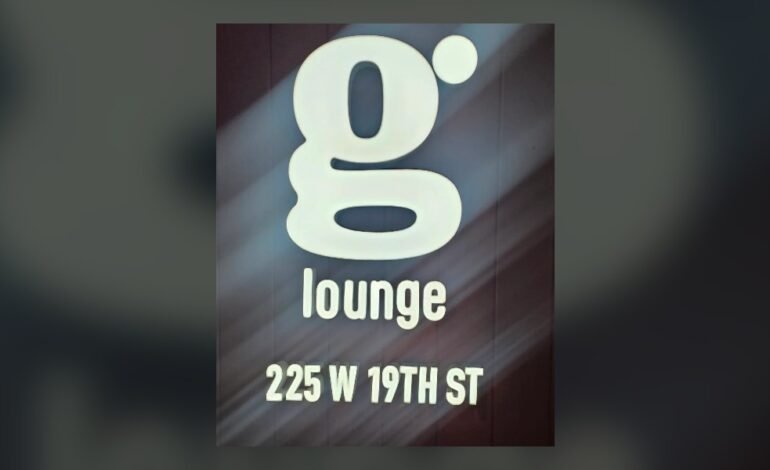 G Lounge sign at 225 West 19th Street, New York City