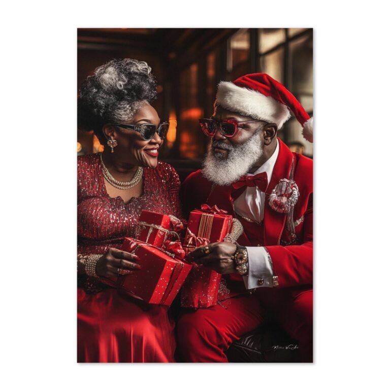 Black Santa and Mrs. Claus Christmas card by CoreyWesleyVault