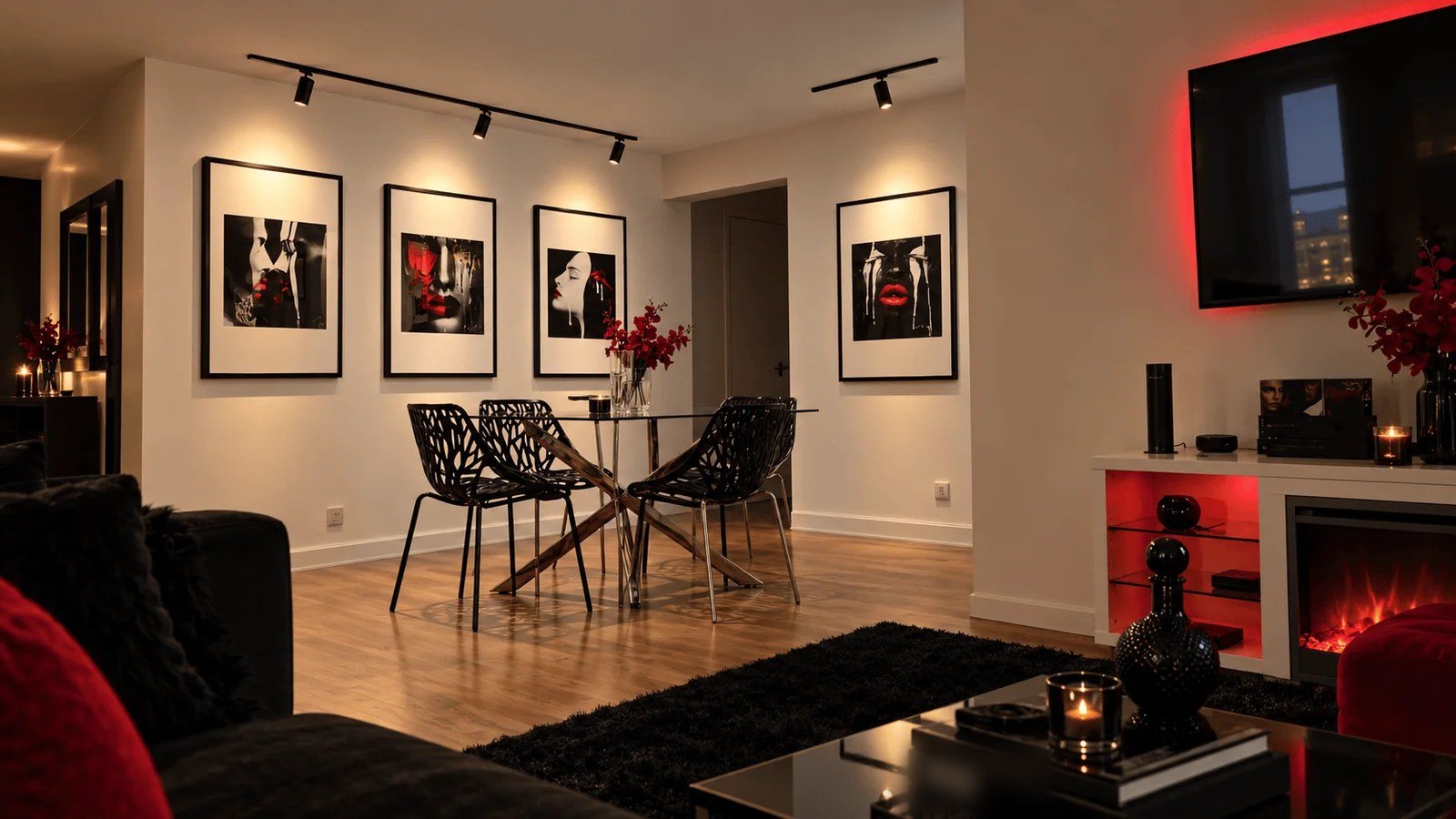 Unapologetic Faces works by Corey Wesley hanging in his Harlem apartment