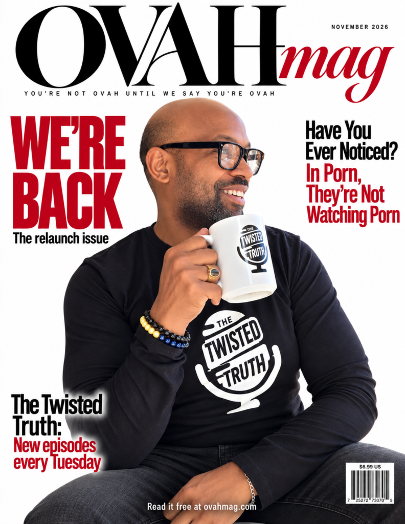 OVAH MAG November 2026 cover with Corey Wesley in a Twisted Truth T-shirt holding a Twisted Truth mug